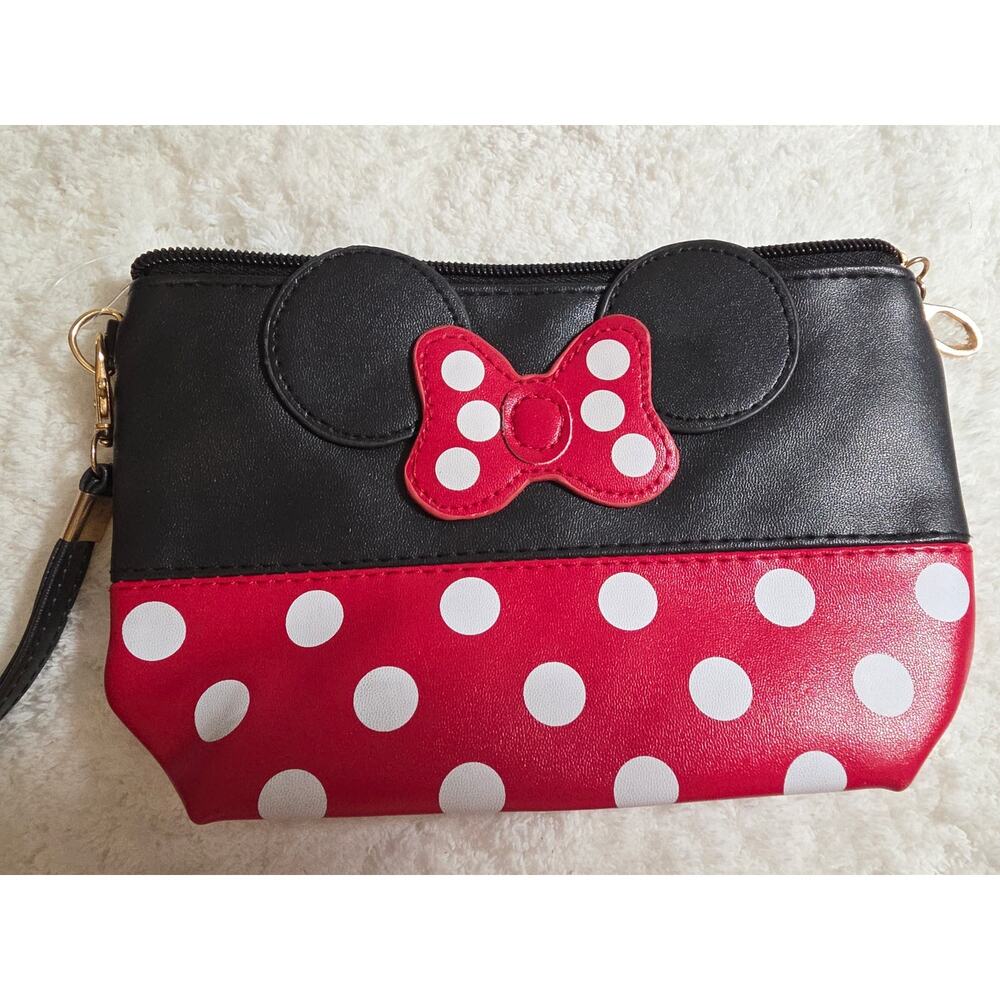 Minnie Mouse Bag Zippered Lined Small Purse Disney (P14)